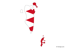 Flag Map Of Bahrain Free Vector Maps Bahrain Map Map Vector Vector Free