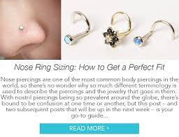 Nose Ring Sizing How To Get A Perfect Fit Nose Hoop Sizes Nose Jewelry Nose Ring