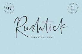 For free for personal use size: Rushtick Signature Font 258857 Script Font Bundles