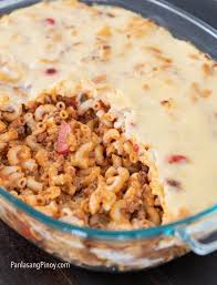 Pinoy Style Baked Macaroni With White Sauce Panlasang Pinoy Recipe Baked Macaroni Recipe White Sauce Recipes Baked Macaroni