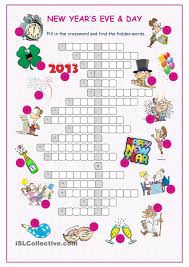 New Year S Eve Day Crossword Puzzle Alphabet Worksheets Preschool Learning Worksheets Free Printable Crossword Puzzles