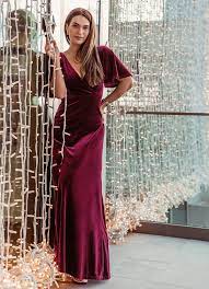 Velvet dresses have the potential to look very sophisticated and lavish depending on the occasion. Ever Pretty Surplice Neck Flutter Sleeve Velvet Dress Dresses Azazie