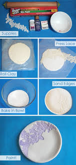 Lace Clay Bowl Manualidades Regalos De Bricolaje Pasta Para Modelar