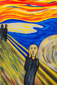 Screaming Man Scream Reproduction Of Edward Munch Original Abstract Painting Christmas Gift Painting Naive Art Original Abstract Painting