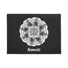 Black And White Doormat Namaste Flora Mandala Black And White Doormat Zazzle Com Namaste Door Mat Black And White