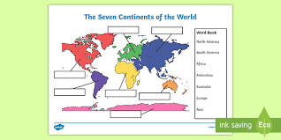 The Seven Continents Labelling Activity Worksheet
