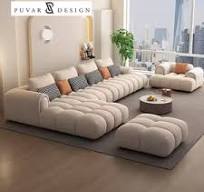 Sofá de tela blanca de lujo ligero italiano Modular 1 2 3 Combinación de  muebles de sala de estar para el hogar Sofá en forma de L de esquina