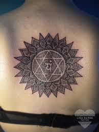 Heart Chakra Mandala Dotwork Tattoo