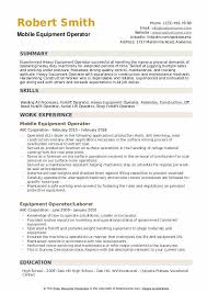 Equipment Operator Resume Samples Qwikresume