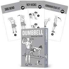 exercise cards dumbbell home gym strength training building muscle total body fitness guide workout routines bodybuilding personal trainer large