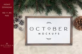 Download Farmhouse Sign Mockup Christmas Frame Mockup Jpg Psd 842577 Decorative Design Bundles PSD Mockup Templates