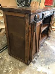Sliding Barn Doors Console Tv Stand Buffet Etsy Barn Door Console Mini Barn Door Hardware Rustic Log Furniture