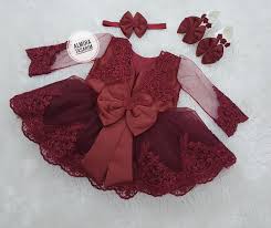 bordo bebek elbise setimiz bebek elbise gelinlik