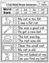 Cvc Fluency Simple Sentences Simple Sentences Cvc Words Preschool Reading