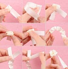 Como Hacer Rosas De Cinta El Blog De Losabalorios Com Hacer Flores Con Cintas Hacer Rosas De Tela Flores De Cinta