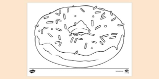 Free printable coloring pages & educational worksheets Free Easy Food Colouring Page Colour A Doughnut Resource