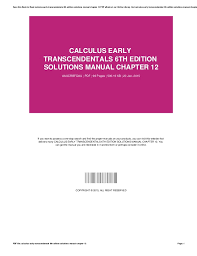 Descargar libro en pdf, ebooks, solucionario de calculus: Calculus Early Transcendentals 6th Edition Solutions Manual Chapter 12