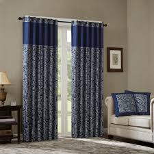 Black And Gray Curtains Walmart Madison Park Whitman Navy Room Darkening Curtain 50 In X 108 In 2 Jacquard Panel Pair Blue Curtains Panel Curtains Drapes Curtains