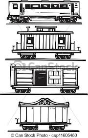 Vector Of Train Car Collection Woodcut Style Images Of Railroad Train Drawing Train Tattoo Model Trains