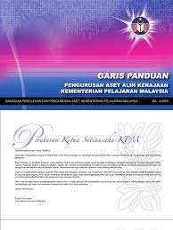 Guru atau pembantu pengurusan murid perlu sentiasa memegang bahan sanitasi tangan dan mensanitasi tangan sebaik sahaja siap memegang bahan bantu belajar. Garis Panduan Pengurusan Aset Kpm