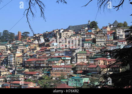 View of The Mall, Simla, Shimla, India, c.1860's Stock Photo - Alamy