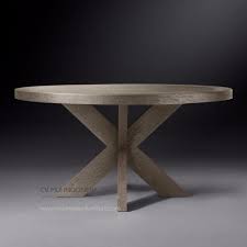 The intermediate table rails are fixed on their flat (as opposed to being on edge like the rest of them) so take notice when rounding the ends. Cross Leg Round Table Teak Teak Furniture