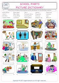 school parts english worksheet for kids esl printable picture dictionary image worksheets engworksheets