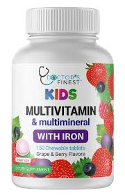 Doctors Finest Multivitamin Multimineral W Iron Chewables For Kids Vegetarian Gmo Free In 2020 Grape Berry Kids Multivitamin Multivitamin