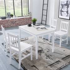 Wohnling Esszimmer Set Emil 5 Teilig Kiefer Holz Weiss Landhaus Stil 70 X 73 X 70 Cm Natur Essgruppe 1 Tisch 4 Stu Esszimmer Set Esstisch Holz Massivholztisch