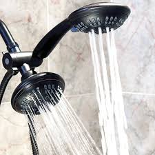 6 Function Dual Shower Head Combo High Pressure Adjustable Handheld Fixed Showerheads With Hose Diverte Dual Shower Heads Shower Heads Oil Rubbed Bronze