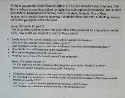 If you need more job interview materials, you can reference them at the end of this post. Pretend You Are The Chief Financial Officer Cfo Of Chegg Com