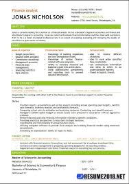 finance analyst resume templates 2018
