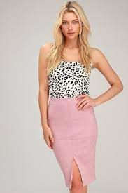 Total allure olive green suede pencil sk. Total Allure Blush Pink Suede Pencil Skirt
