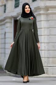 Neva Style Nakisli Haki Tesettur Elbise 41910hk Tesetturisland Com Gunluk Tesettur Modasi Abayas Fashion Ball Dresses Dress Collection