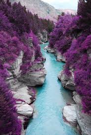 White, red, black, blue, and broken. Shotover River In New Zealand Natural Swimming Pool Becoration