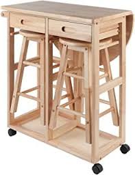 Amazon Com Space Saver Table And Chairs Set In 2020 Kitchen Island Dining Table Home Kitchens Bar Table And Stools