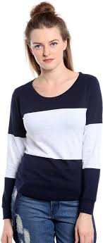 the dry state solid women round neck multicolor t shirt