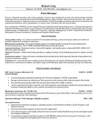 Resume examples for different career niches, experience levels and industries. Plant Manager Resume Example Manufacturing Management