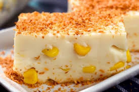 Filipino version of a corn bread except, hers consisted of corn flour, rice flour, coconut milk, corn kernels mixed and steamed to a perfect consistency. Maja Blanca Filipino Coconut Pudding Recipe Recipes By Lucelle