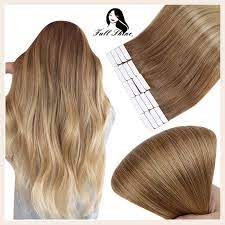 At the top of the hair section is a transparent piece of tape, with hair on. Full Shine Ombre Color Tape In Hair Machine Remy Human Hair Extensions 20 Pieces 50 Gram For Woman Glue On Hair Extension Tape In Tape In Hairtape On Aliexpress