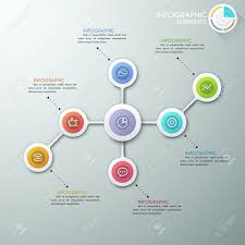 Modern Flowchart Or Mindmap Infographics Template With Paper