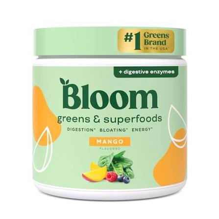 Bloom Nutrition Greens & Superfoods - 30 Servings Mango