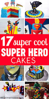 Marvel inspired cake with iron mans hand, thors hammer, captain america's shield, avengers logo this 5″ and 7″ two tier cake serves approx 26 portions. 17 Super Cool Superhero Cakes Smart Party Ideas