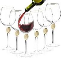 Premium Wine Glasses Set of 6 - Crystal Long Stem Wine Glass with Gold Rim  & Rhinestone Design - 18 oz