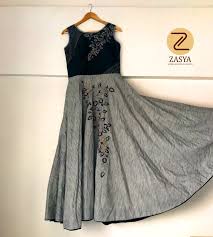 Black And Grey Dress Combination All Time Black And Grey Color Combination Boat Neck Embroidered Salwar Suit With Leaves Design Kurti Designs Boat Neck Kurti Fashion