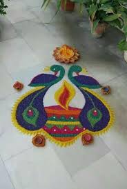 20 beautiful simple peacock rangoli designs k4 craft rangoli designs diwali rangoli designs small rangoli design