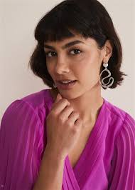 PHASE EIGHT Silver Drop Earrings in Silver