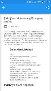 Sis saya sdg tulis novel ttg alam sekitar. 100 Puisi Pendek Tentang Alam Cikimm Com