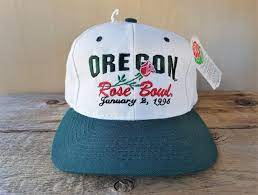 Oregon Rose Bowl January 8 1995 Snapback Hat Vintage 90s Pasadena Tournament Of Roses Official Licensed Cap Headmaster Ncaa 2 Tone Ballcap Rose Bowl Hats Vintage Tournament Of Roses