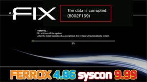 Take a look at the links provided and find the solution that works. Update Ps3 Error 8002f169 Fix With Cfw Ferrox 4 86 Syscon 9 99 Youtube